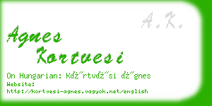 agnes kortvesi business card